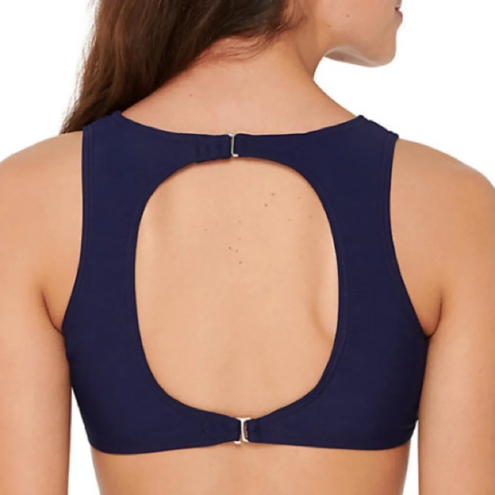 💙SO Bunny Tie‎ High Neck Bikini Top💙